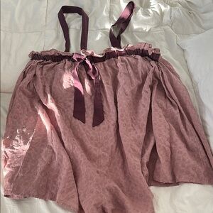 Free People Mauve and Plum romper with Ribbon Straps